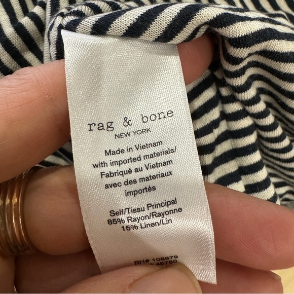 Rag and Bone V-neck stripe midi dress - Picture 7 of 7